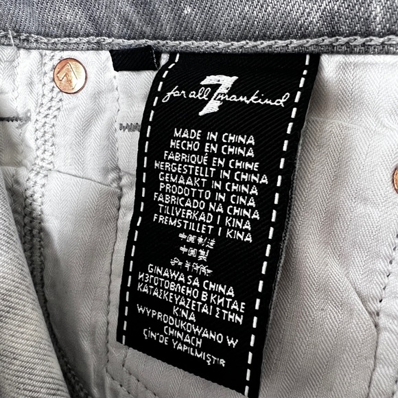 7 for all Mankind Smoke Print Jeans in Dusty Gray Jeans Women’s Sz 34 - Picture 13 of 14